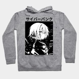 Cyberpunk Girl Manga Aesthetic Goth Grunge White Hoodie